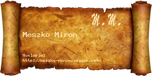 Meszko Miron névjegykártya